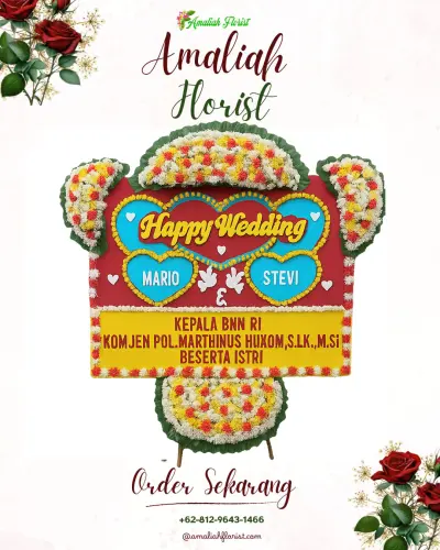 Karangan Papan Bunga Pernikahan di Parongpong